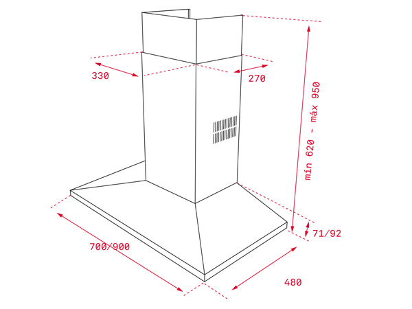Máy hút khói, hút mùi kính ngang Teka DSS 985