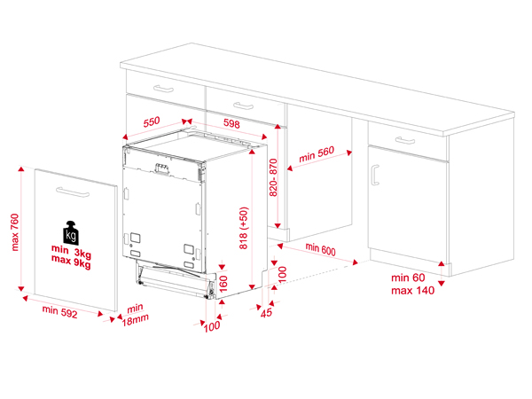 Máy rửa chén bát âm toàn phần Teka DFI 76950 220 50 WH
