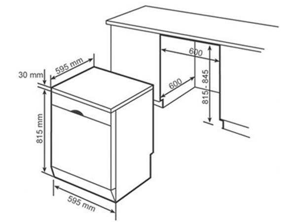 Máy rửa chén bát  độc lập Dmestik ES 15-01 Silver