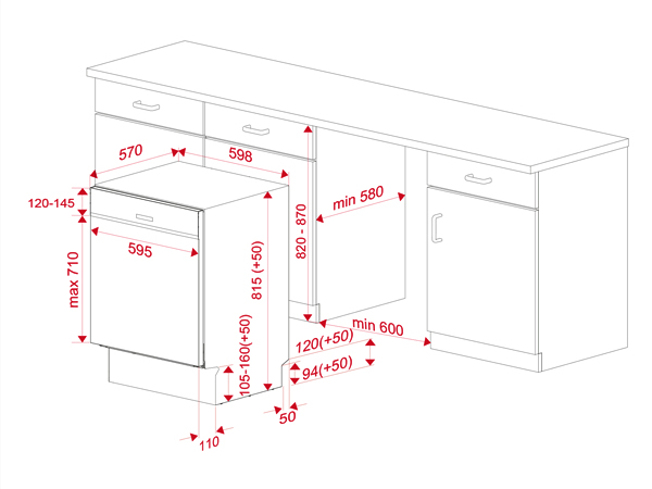 Máy rửa chén bát âm bán phần Teka DSI 46750 SS