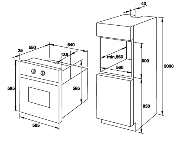 Lò nướng âm tủ Fagor 8H-185BMS A