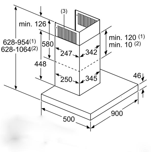Máy hút khói, hút mùi kính ngang Bosch HMH.DWB98JQ50B