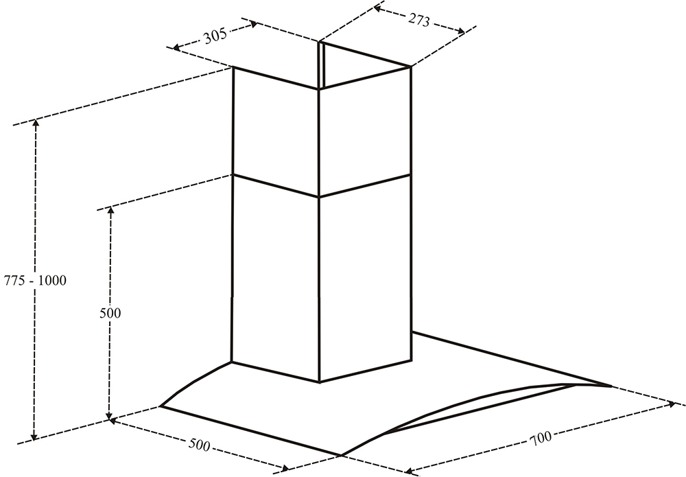 Máy hút khói, hút mùi kính cong Canzy CZ 878