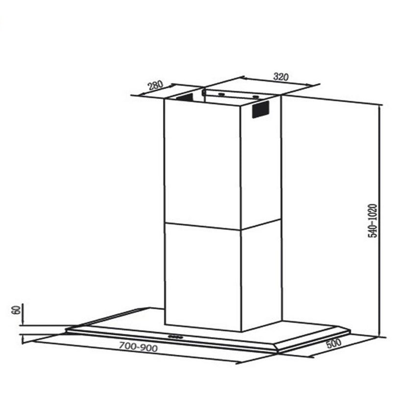 Máy hút khói, hút mùi kính ngang Canzy CZ-T09