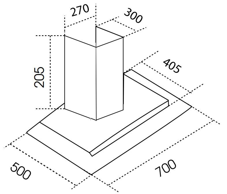 Máy hút khói, hút mùi kính cong Dmestik ML 2270 DMK