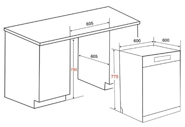 Máy rửa chén bát độc lập Dusler SMS86M03EU