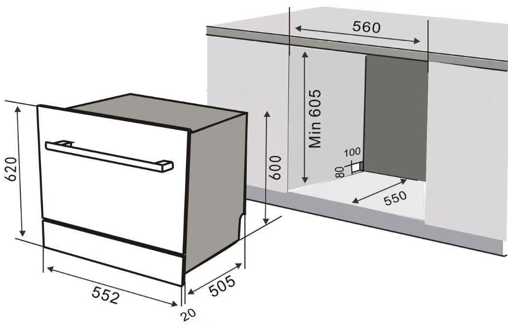 Máy rửa chén bát độc lập Lorca TA-916DWB