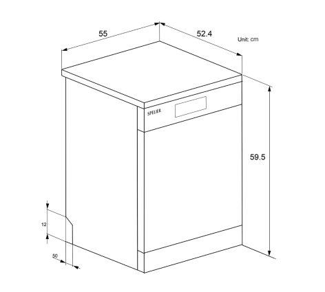 Máy rửa chén bát độc lập Spelier SP-08 DW