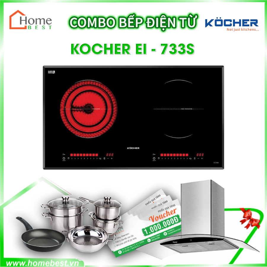 Combo Bếp từ kết hợp hồng ngoại Kocher EI-733S