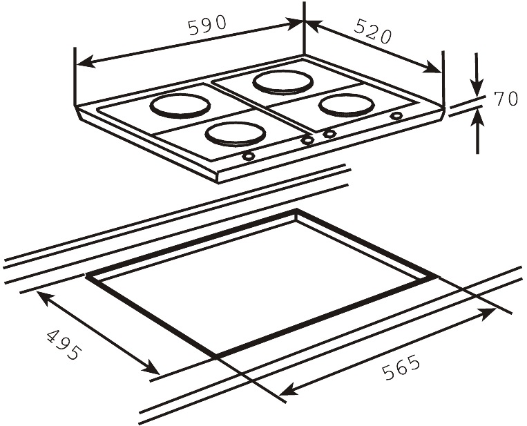 Bếp gas âm Teka EW 60 4G