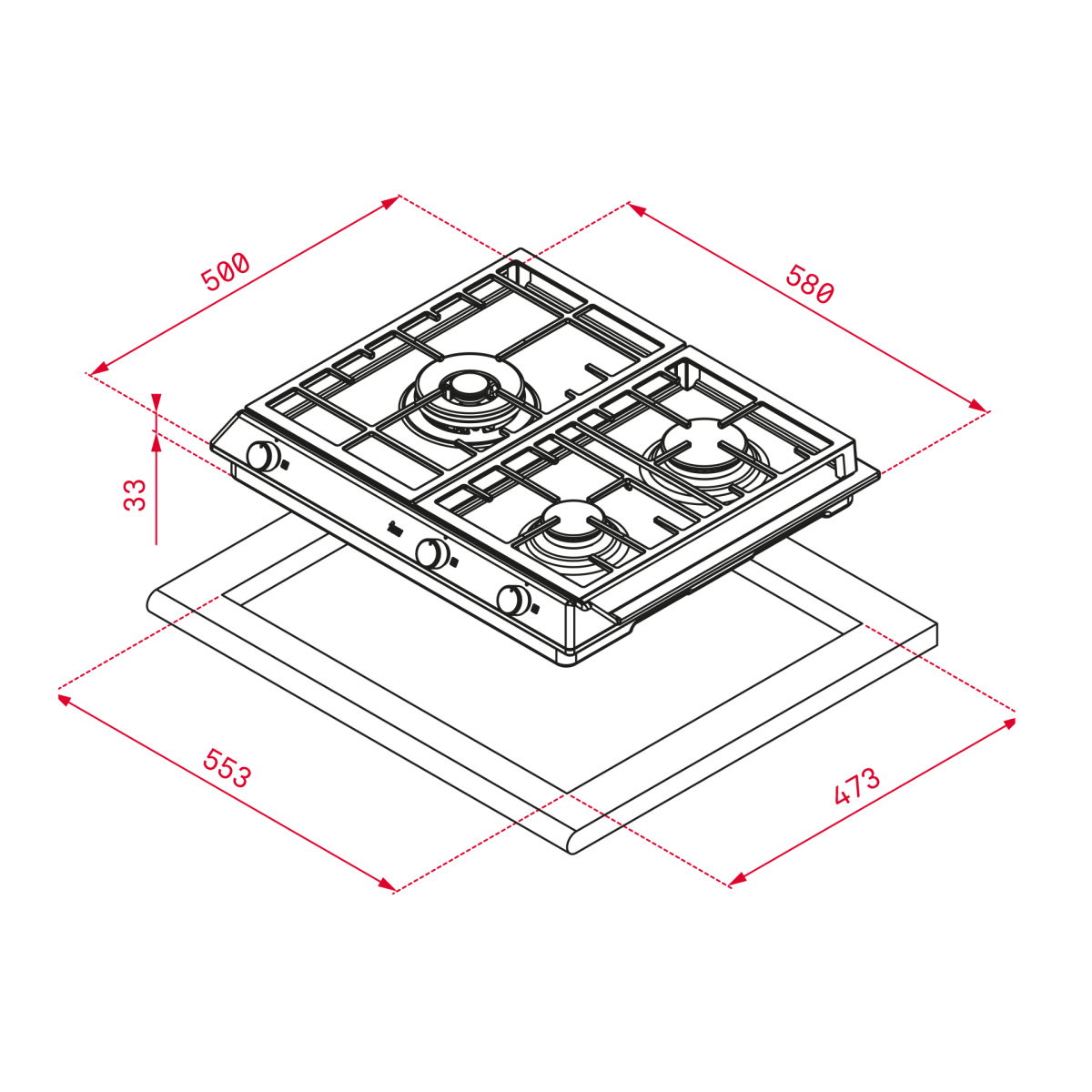 Bếp gas âm Teka EX 60.1 3G