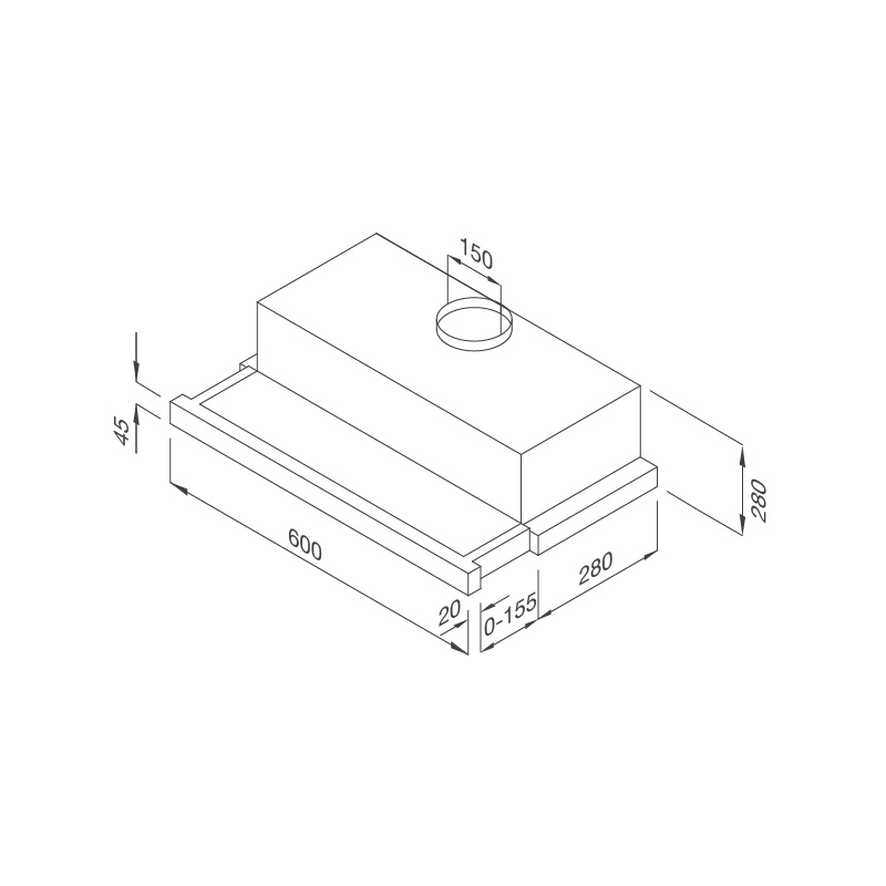 Máy hút khói, hút mùi âm tủ Malloca H204.6