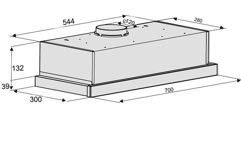 Máy hút khói, hút mùi âm tủ Kocher K - 6270BL