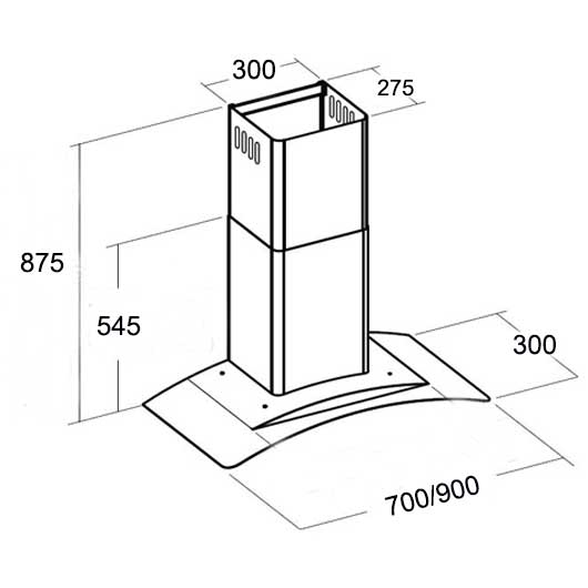 Máy hút khói, hút mùi kính cong Kocher K - 8990