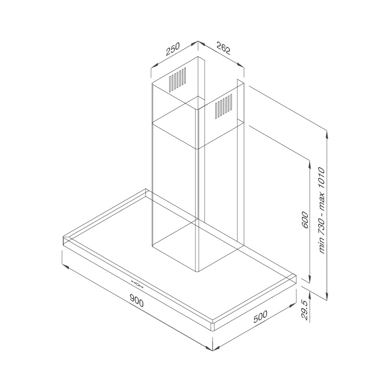 Máy hút khói, hút mùi kính ngang Malloca Slim K1522