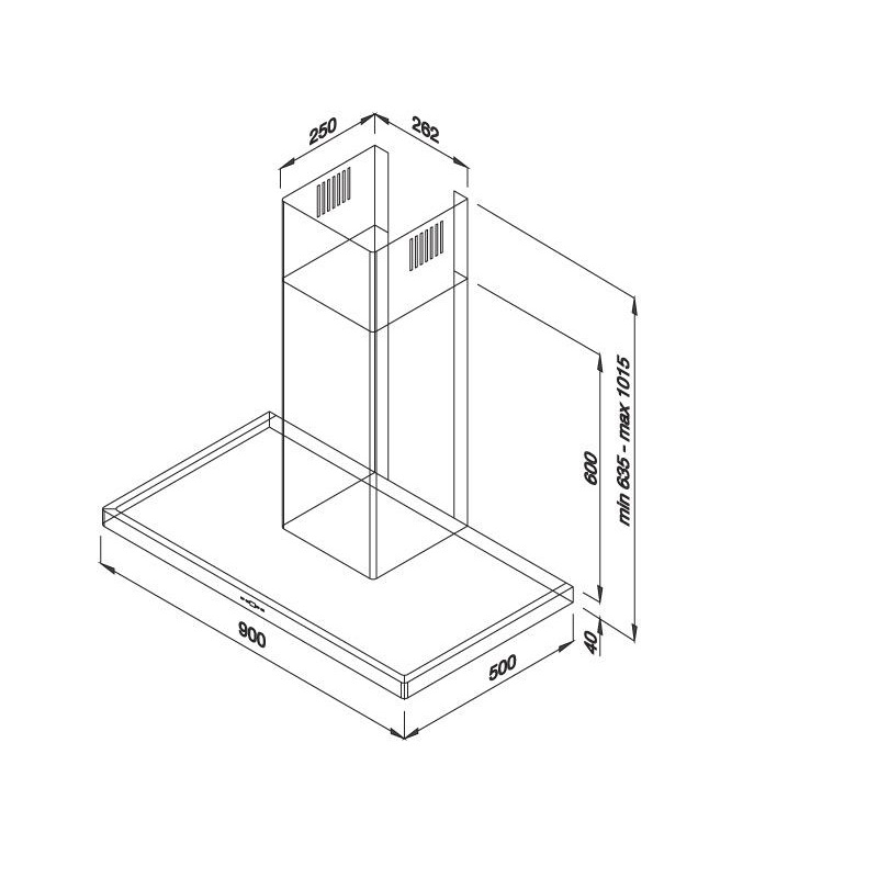 Máy hút khói, hút mùi kính ngang Malloca Theta K1520