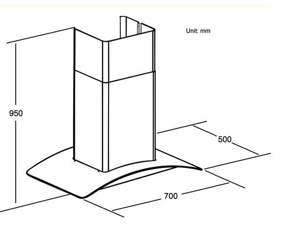 Máy hút khói, hút mùi kính cong Spelier SP - 654GT