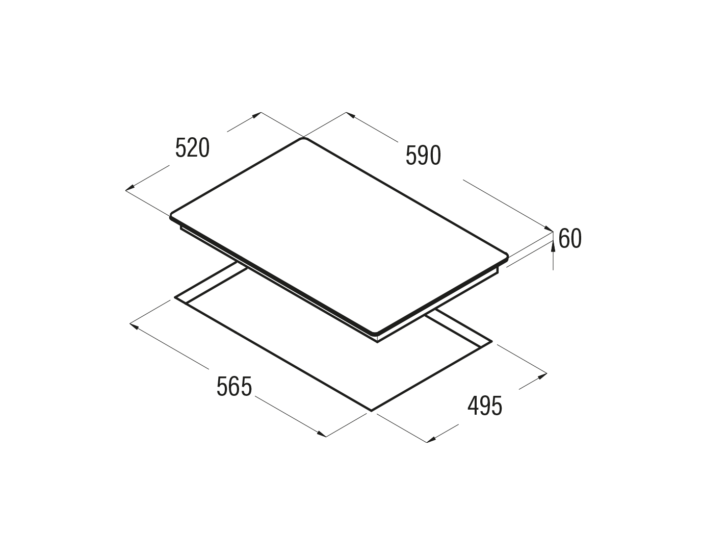 Bếp từ 3 vùng nấu Cata I 6003 BK