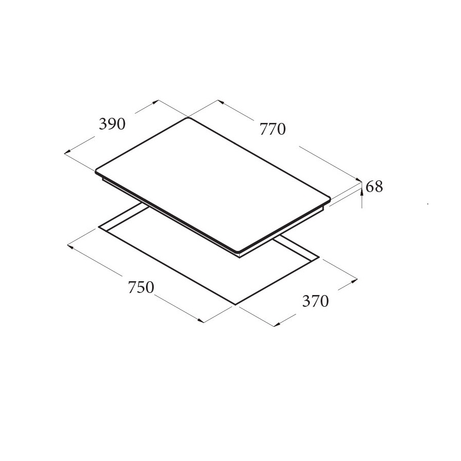 Bếp từ 3 vùng nấu Cata IB 753 BK