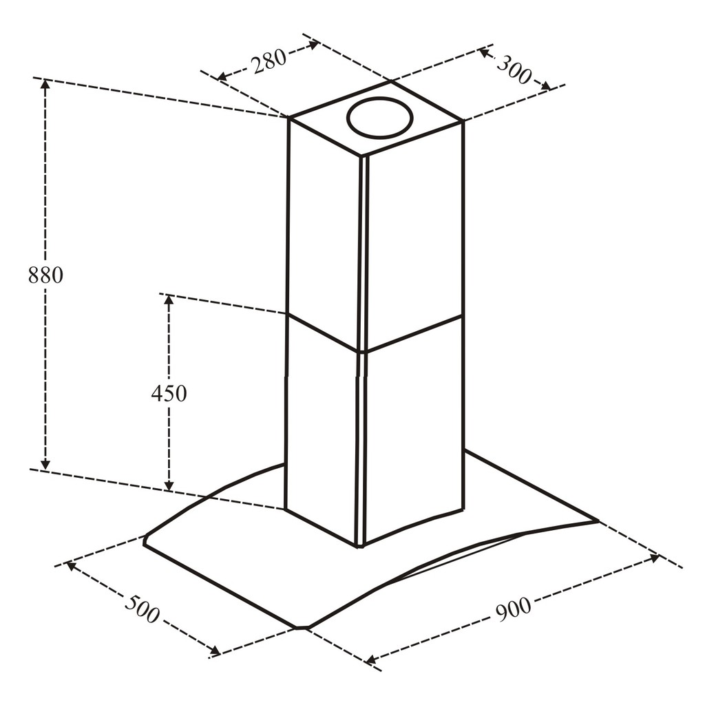 Máy hút khói, hút mùi kính cong KAFF KF-IS90GH