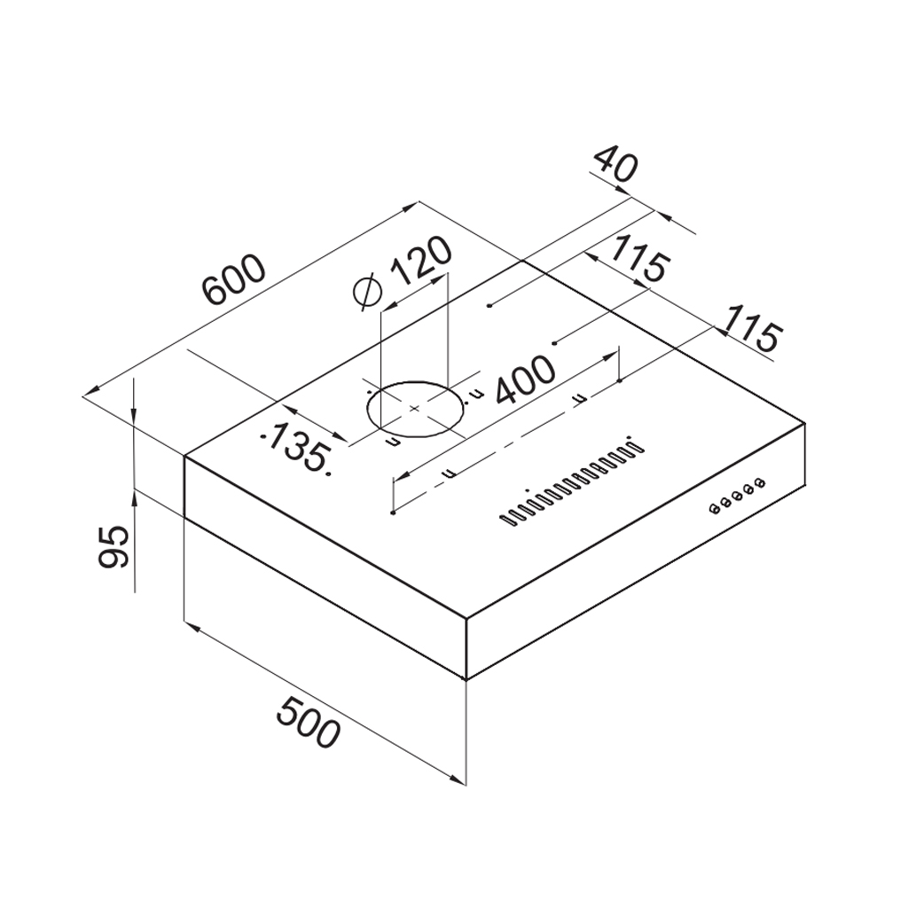 Máy hút khói, hút mùi âm tủ Fagor 3AF3 - 602X