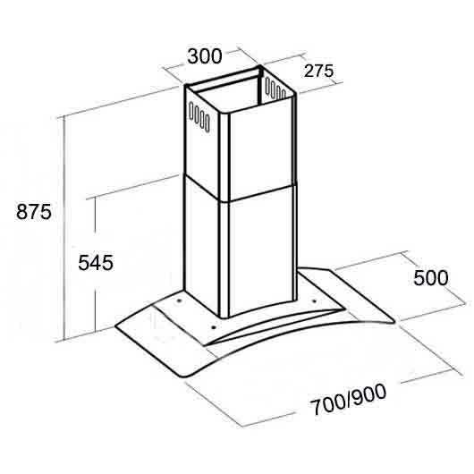 Máy hút khói, hút mùi kính cong Kocher K - 228T (70cm)