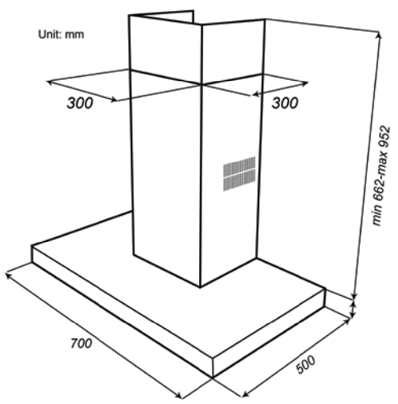 Máy hút khói, hút mùi kính ngang Spelier SP 109