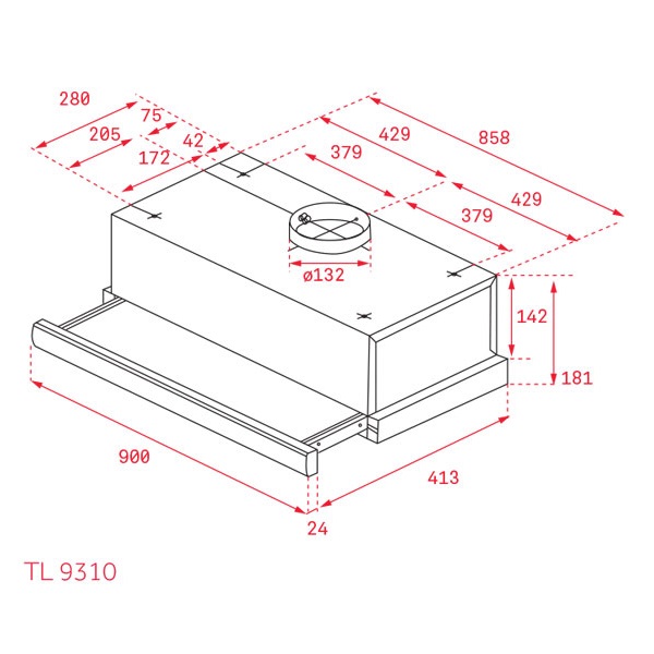 Máy hút khói, hút mùi âm tủ Teka TL 9310