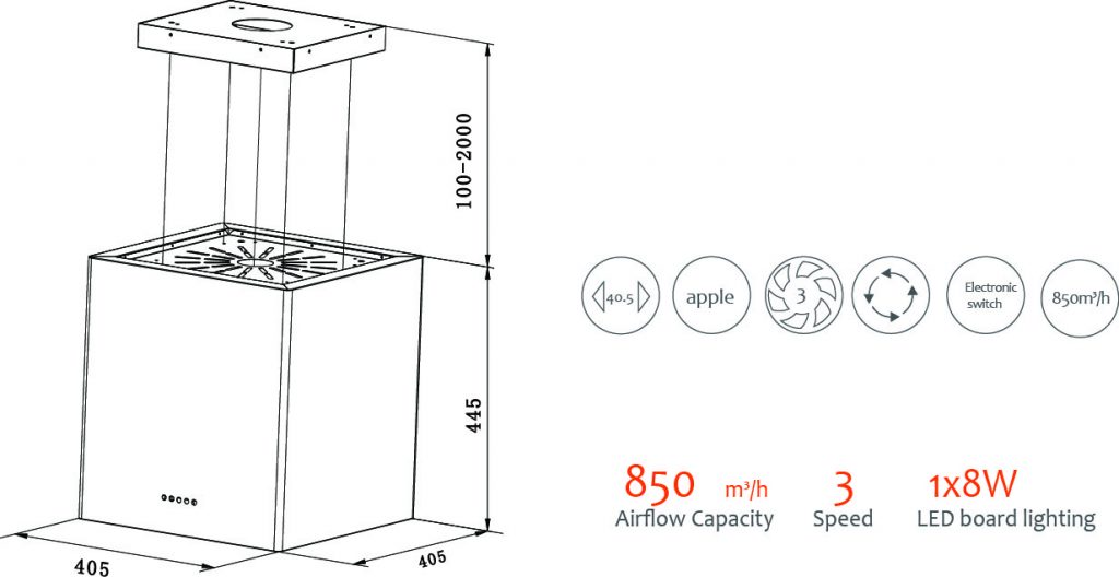 Máy hút khói, hút mùi đảo Tomate TOM 4200 | Home Best
