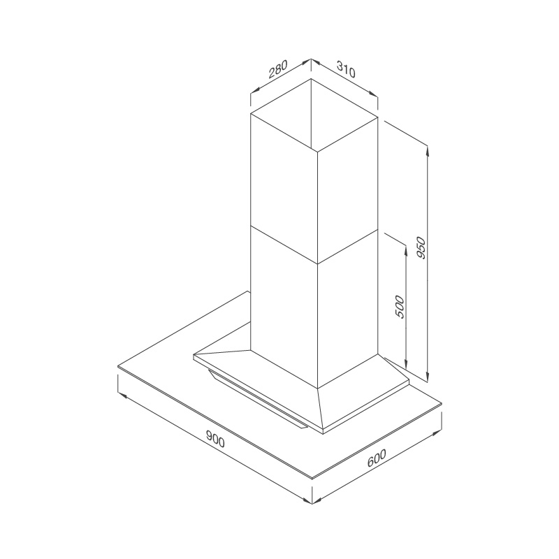 Máy hút khói, hút mùi kính ngang Malloca MC - 9066 ISLAND NEW