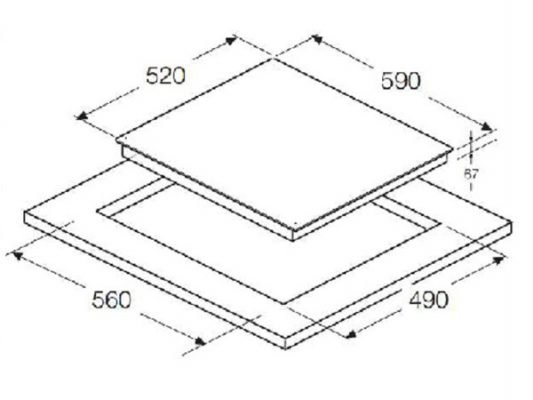 Bếp từ 3 vùng nấu Cata IB 6203 BK
