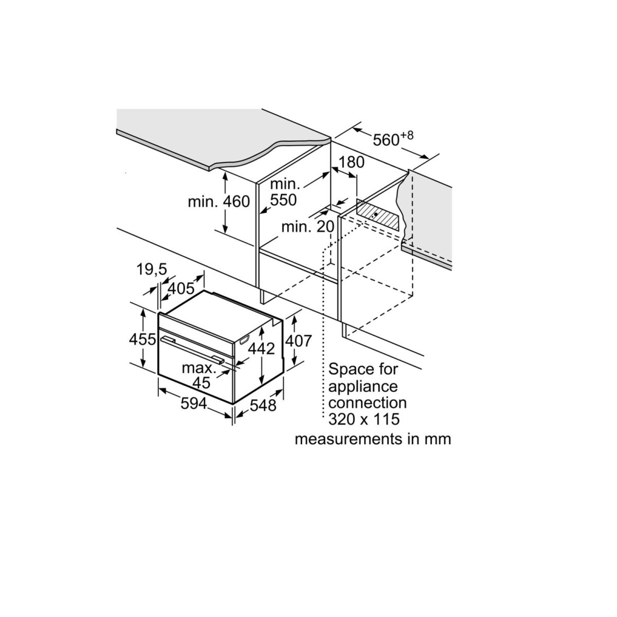 Lò nướng kết hợp vi sóng âm tủ Bosch CMG633BS1