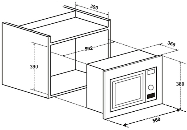 Lò vi sóng âm tủ Chef's EH-MW801B | Home Best