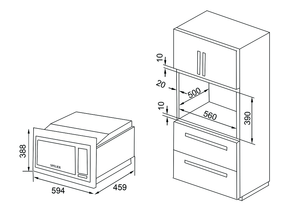 Lò vi sóng kết hợp nướng Spelier SP 8213 EU