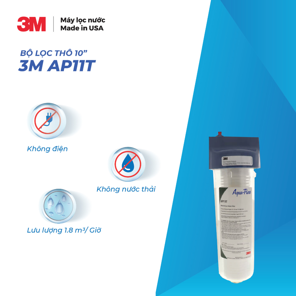 Combo Máy Lọc Nước Lắp Dưới Bồn Rửa 3M BREW120-MS Kèm Lọc Thô Cao Cấp