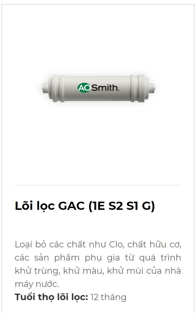Bộ lõi lọc cho máy lọc nước RO AOSmith chính hãng
