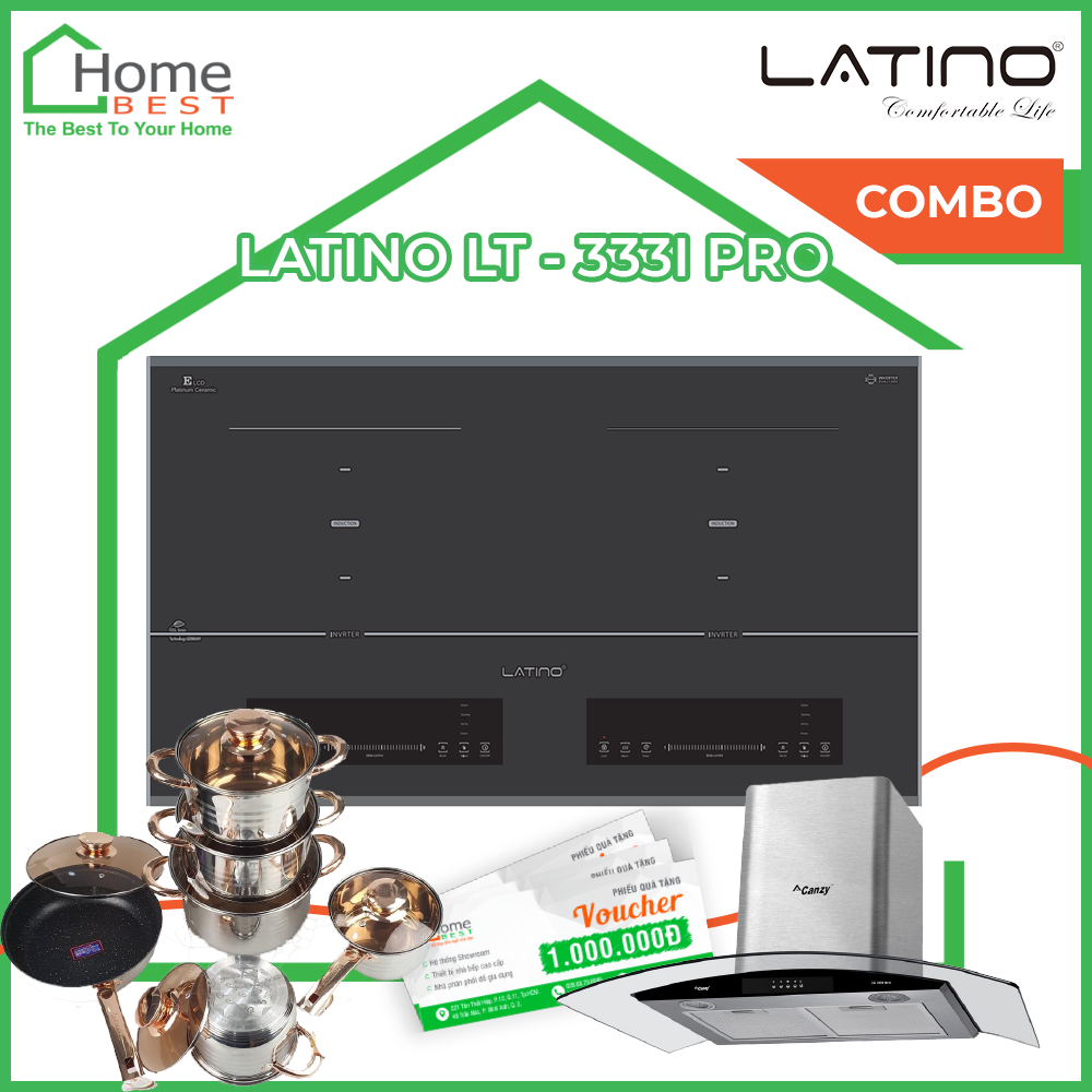 (Combo) Bếp từ đôi Latino LT-333I Pro