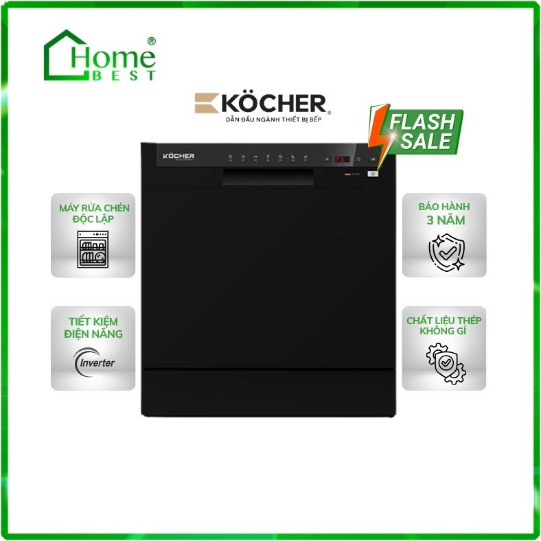 Máy rửa chén bát Kocher KDEU-8838BL
