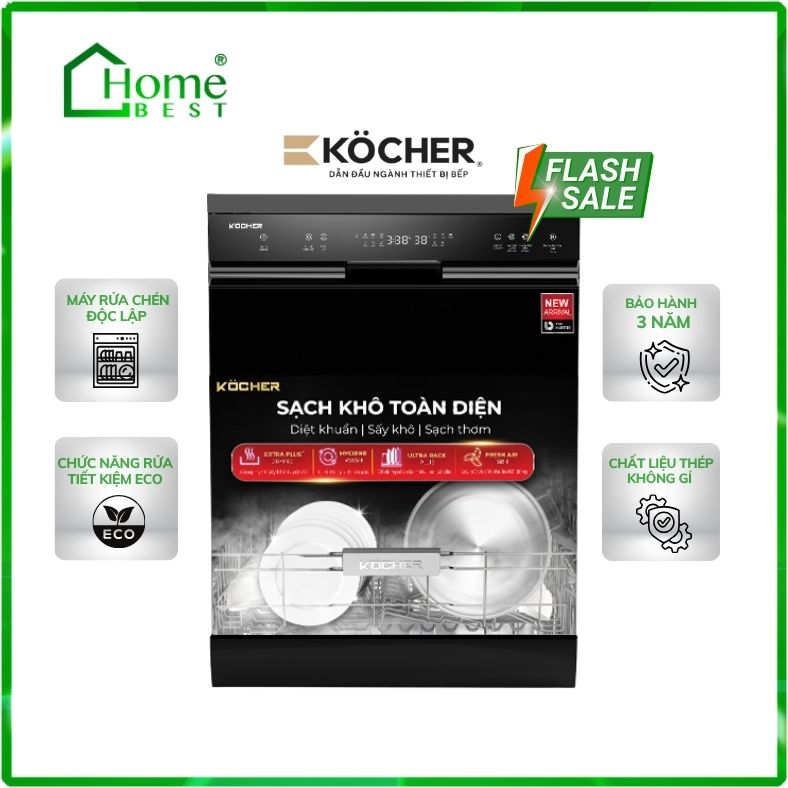 Máy rửa chén Kocher KDEU-X15B