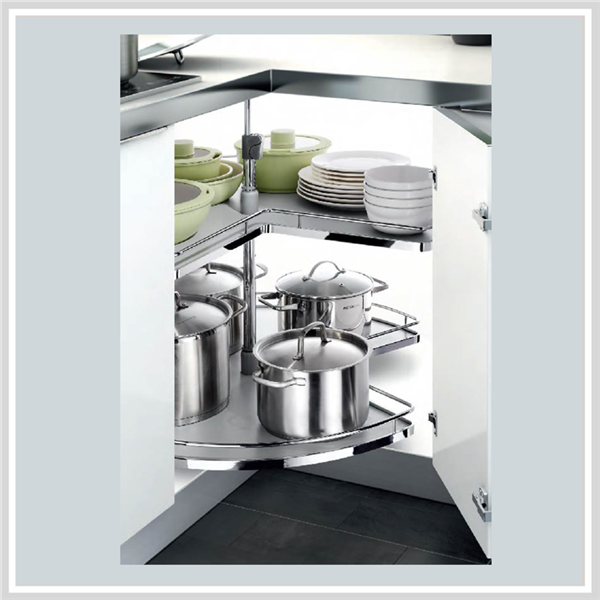 Mâm xoay 3/4 đáy gỗ 900mm - Crom