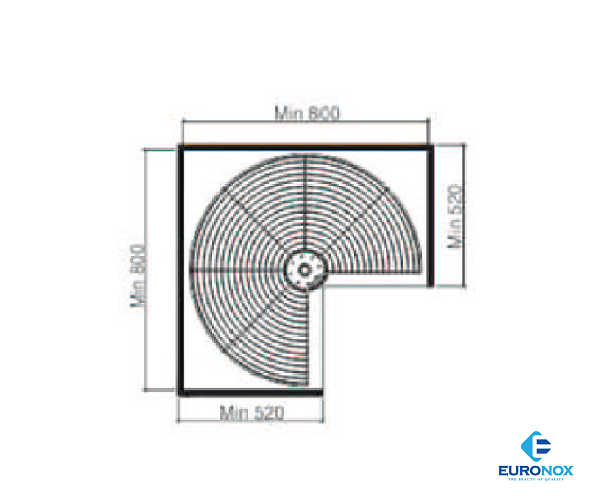 Mâm xoay góc 3/4 Euronox EU3-270A/ 270B
