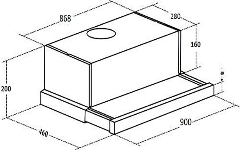 Máy hút khói, hút mùi âm tủ KAFF KF-TL90H