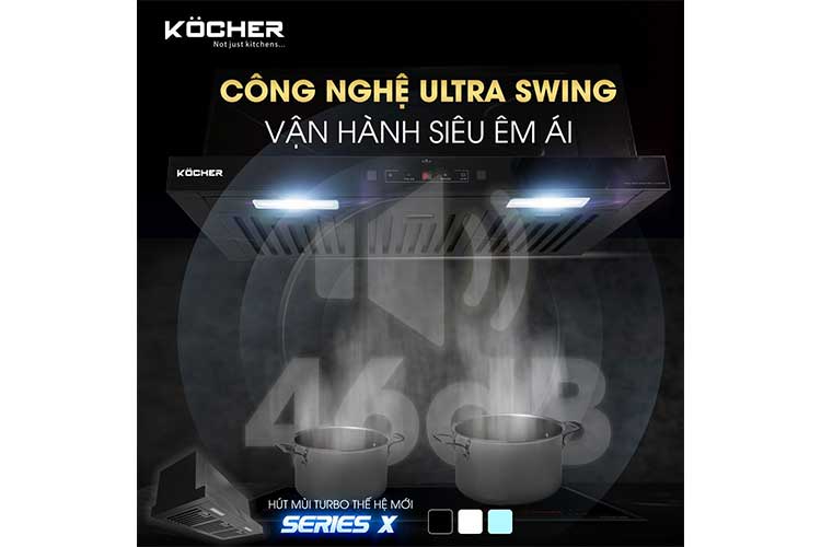 Máy hút khói, hút mùi âm tủ Kocher Turbo X-350N ( Điều khiển cảm ứng vẫy tay )