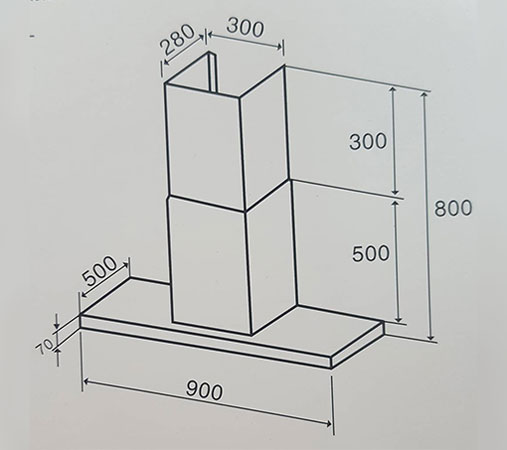Máy hút khói kính ngang KAFF KF-991 Home Best