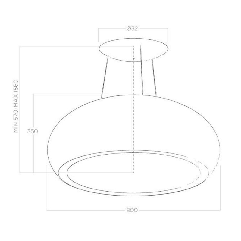 Máy hút khói, hút mùi đảo Elica SEASHELL BL/F/80