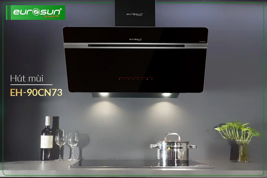 Máy hút khói, hút mùi kính vát Eurosun EH - 90CN73