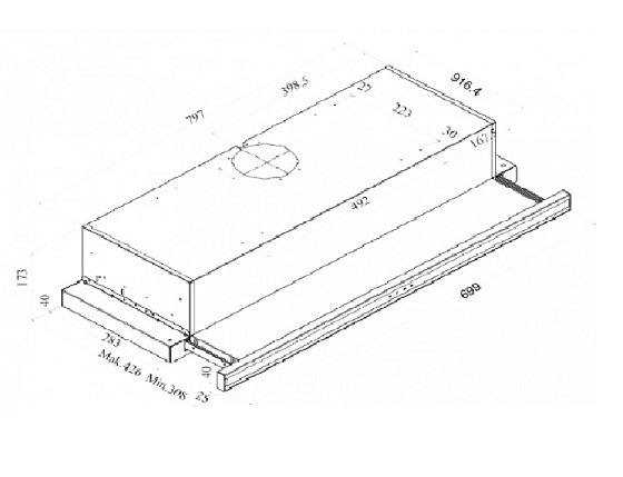 Máy hút khói, hút mùi âm tủ Fagor 3AF3 - 741B