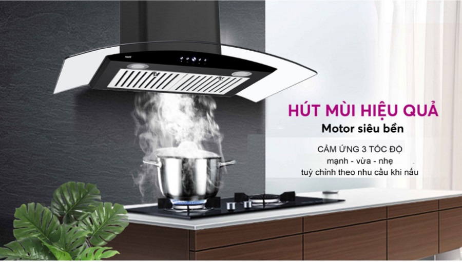 Máy hút khói, hút mùi kính cong KAFF KF-GB107PB | Home Best Nhà Phân Phối Miền Nam