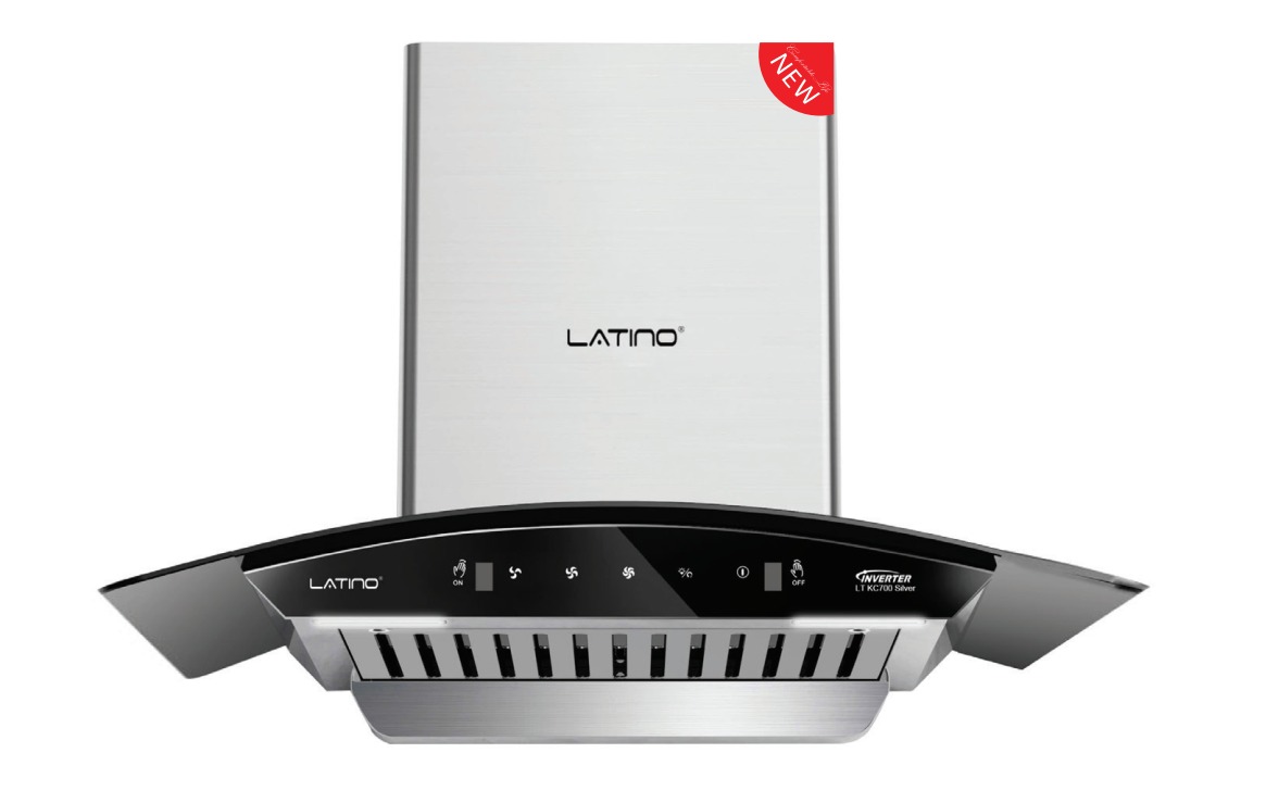Máy hút khói, hút mùi kính cong Latino LT-KC700Silver (điều khiển cảm biến vẫy tay)
