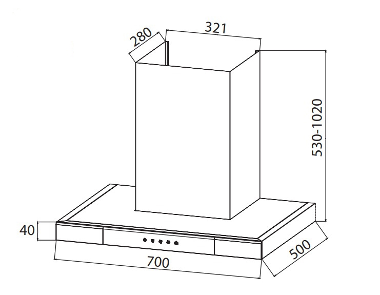 Máy hút khói, hút mùi kính ngang Latino LT-T07BSS Luxury